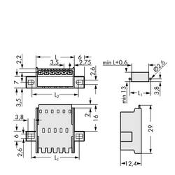 WAGO vestavná pinová lišta (standardní) 2091 Počet pólů 2 Rastr (rozteč): 3.50 mm 2091-1632/024-000 100 ks