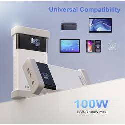 VOLTCRAFT UC-1C1A100W03 USB nabíječka, 1x USB-C®, 1x USB A , 100 W, Power Delivery 3.0, čistě bílá