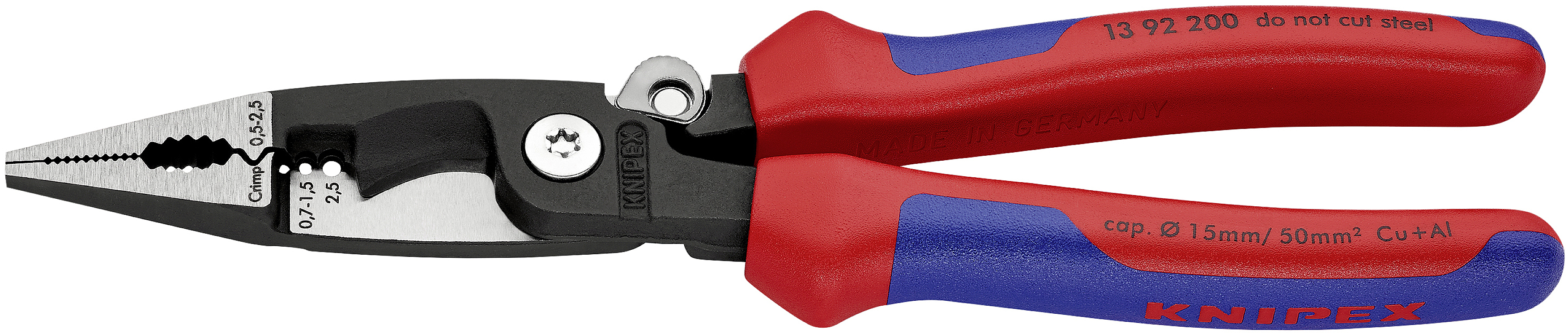 Knipex Knipex-Werk, 13 92 200, multifunkční kleště, 50 mm² (max), 0 awg (max), 15 mm (max)