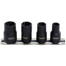 KS Tools 913.1450 Sada spirálových nástrčných hlavic s profilem 1/4, 4 ks, délka 8 mm
