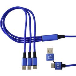 Smrter Nabíjecí kabel USB USB 2.0 USB-A zástrčka, USB-C ® zástrčka, USB-C ® zástrčka, USB-C ® zástrčka 1.20 m modrá SMRTER_TRIO_C_NB