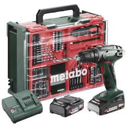 Metabo BS 18 Set aku vrtací šroubovák, 18 V, 2 Ah Li-Ion vč. 2x aku, bezkartáčové, kufřík, vč. nabíječky, vč. příslušenství, 602207710