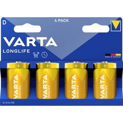 Varta VARTA Longlife D Blister 4 baterie velké mono D alkalicko-manganová 1.5 V 4 ks