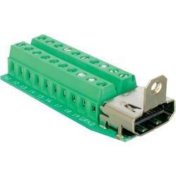 Delock 65168 HDMI konektor zásuvka, vestavná vertikální Pólů: 20 stříbrná 1 ks Piece