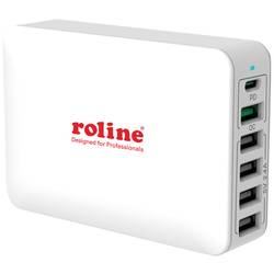 Roline USB nabíječka, 5x USB A, 1x USB-C®, 60 W, Quick Charge 3.0, Dodávka energie, bílá