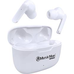 Music Man BT-X63 Headset do uší (In Ear) Bluetooth® stereo bílá headset, Nabíjecí pouzdro, dotykové ovládání