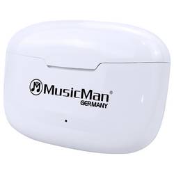 Music Man BT-X63 Headset do uší (In Ear) Bluetooth® stereo bílá headset, Nabíjecí pouzdro, dotykové ovládání