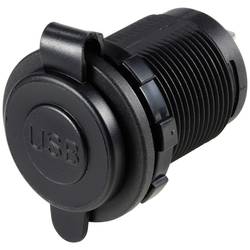 TRU COMPONENTS TC-12114140 USB a + USB C® podsvícená vestavná zásuvka, modrá LED, kulatá Množství: 1 ks