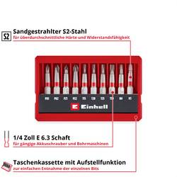 Einhell Bit Taschenbox 10tlg 118643 sada bitů, PH, PZ, inbus, TX