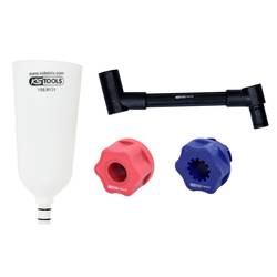 KS Tools 150.9155 Sada olejových nálevků s otočným zahnutým ramenem pro VAG, 4 ks