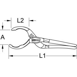 KS Tools 150.9317 Kleště k olejovému filtru, 50 - 125 mm