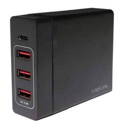 LogiLink PA0122 USB nabíječka, auto-detect, 3x USB A, 1x USB-C®, 60 W, černá