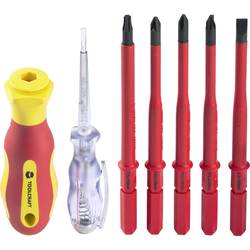 TOOLCRAFT 2236585 pro elektroniku a jemnou mechaniku, pro elektrotechniky, VDE, dílnu výměnné bity s rukojetí 18dílná plochý, vnější šestihran (TX), křížový