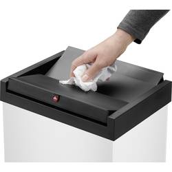 Hailo Bix-Box Swing XL 8602310 odpadkový koš, 52 l, ocelový plech, (d x š x v) 340 x 339 x 763 mm, bílá, černá, se samouzavíracím víkem, 1 ks