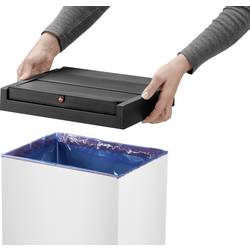 Hailo Bix-Box Swing XL 8602310 odpadkový koš, 52 l, ocelový plech, (d x š x v) 340 x 339 x 763 mm, bílá, černá, se samouzavíracím víkem, 1 ks