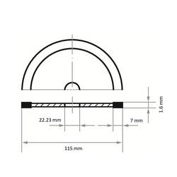 LUKAS-ERZETT A344111151107013 DiamantFLIESE S7 115 diamantový řezný kotouč Průměr 115 mm Ø otvoru 22.23 mm obklady 1 ks
