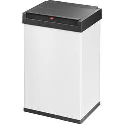 Hailo Big-Box Swing L 8401310 odpadkový koš, 35 l, ocelový plech, (d x š x v) 340 x 339 x 545 mm, bílá, černá, se samouzavíracím víkem, 1 ks