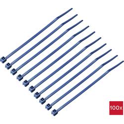 TRU COMPONENTS TC-12533340 stahovací pásky 100 mm 2.5 mm modrá Kov detekovatelný 100 ks