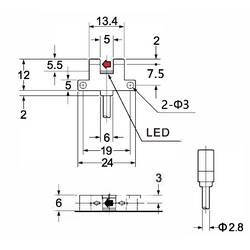 TRU COMPONENTS vidlicová světelná závora SK-206NA-W TC-10329312 typ K spínání za světla, spínání za tmy 5 - 24 V/DC 1 ks
