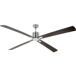 CasaFan ECO NEO III 180-4 BN-NB/KI WiFi Flügel Nussbaum/Kirsche stropní ventilátor 28 W (Ø x v) 180 cm x 360 mm chrom (kartáčovaný) s dálkovým ovládáním, s