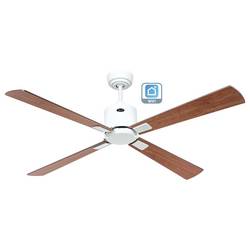 CasaFan ECO NEO III 132 WE-NB/KI WiFi Flügel Nussbaum/Kirsche stropní ventilátor 27 W (Ø x v) 132 cm x 360 mm bílá s dálkovým ovládáním, s časovačem, vhodný i