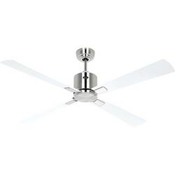 CasaFan ECO NEO III 132 BN-WE/LG WiFi Flügel Weiß/Lichtgrau stropní ventilátor chrom (kartáčovaný) s dálkovým ovládáním, s časovačem, vhodný i pro zimní