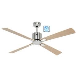CasaFan ECO NEO III 132 BN-AH/BU WiFi Flügel Ahorn/Buche stropní ventilátor chrom (kartáčovaný) s dálkovým ovládáním, s časovačem, vhodný i pro zimní provoz,