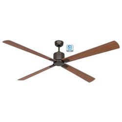 CasaFan ECO NEO III 180-4 BZ-NB/KI WiFi Flügel Nussbaum/Kirsche stropní ventilátor 28 W (Ø x v) 180 cm x 360 mm bronzová s dálkovým ovládáním, s časovačem,