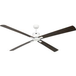 CasaFan ECO NEO III 180-4 WE-NB/KI WiFi Flügel Nussbaum/Kirsche stropní ventilátor 28 W (Ø x v) 180 cm x 360 mm bílá s dálkovým ovládáním, s časovačem, vhodný