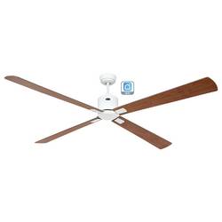 CasaFan ECO NEO III 180-4 WE-NB/KI WiFi Flügel Nussbaum/Kirsche stropní ventilátor 28 W (Ø x v) 180 cm x 360 mm bílá s dálkovým ovládáním, s časovačem, vhodný