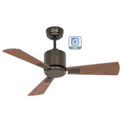 CasaFan ECO NEO III 92 BZ-NB/KI WiFi Flügel Nussbaum/Kirsche stropní ventilátor 12 W (Ø x v) 92 cm x 360 mm bronzová s dálkovým ovládáním, s časovačem, vhodný