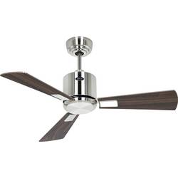 CasaFan ECO NEO III 92 BN-NB/KI WiFi Flügel Nussbaum/Kirsche stropní ventilátor 12 W (Ø x v) 92 cm x 360 mm chrom (kartáčovaný) s dálkovým ovládáním, s