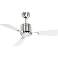 CasaFan ECO NEO III 92 BN-WE/LG WiFi Flügel Weiß/Lichtgrau stropní ventilátor chrom (kartáčovaný) s dálkovým ovládáním, s časovačem, vhodný i pro zimní provoz,