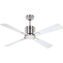 CasaFan ECO NEO III 103 BN-WE/LG WiFi Flügel Weiß/Lichtgrau stropní ventilátor chrom (kartáčovaný) s dálkovým ovládáním, s časovačem, vhodný i pro zimní