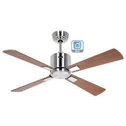 CasaFan ECO NEO III 103 BN-NB/KI WiFi Flügel Nussbaum/Kirsche stropní ventilátor 16 W (Ø x v) 103 cm x 360 mm chrom (kartáčovaný) s dálkovým ovládáním, s