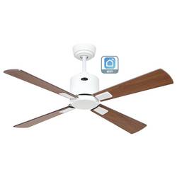 CasaFan ECO NEO III 103 WE-NB/KI WiFi Flügel Nussbaum/Kirsche stropní ventilátor 16 W (Ø x v) 103 cm x 360 mm bílá s dálkovým ovládáním, s časovačem, vhodný i