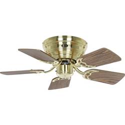 CasaFan FLAT 75-III MG-EA/BU Flügel Eiche antik/Buche stropní ventilátor mosazná (kartáčovaná) vyměnitelné lopatky, vhodný i pro zimní provoz