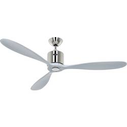CasaFan AEROPLAN ECO 132 BN-LG Flügel Massivholz Lichtgrau stropní ventilátor chrom (kartáčovaný) s dálkovým ovládáním, s časovačem, vhodný i pro zimní provoz