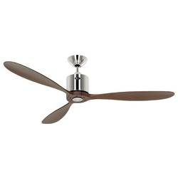 CasaFan AEROPLAN ECO 132 BN-NB Flügel Massivholz Nussbaum stropní ventilátor 27 W (Ø x v) 132 cm x 310 mm chrom (kartáčovaný) s dálkovým ovládáním, s