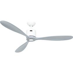 CasaFan AEROPLAN ECO 132 WE-LG Flügel Massivholz Lichtgrau stropní ventilátor 27 W (Ø x v) 132 cm x 310 mm bílá s dálkovým ovládáním, s časovačem, vhodný i pro