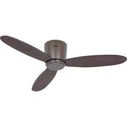 CasaFan ECO PLANO II 112 BZ-NB WiFi Flügel Nussbaum stropní ventilátor 13 W (Ø x v) 112 cm x 160 mm bronzová s dálkovým ovládáním, s časovačem, vhodný i pro