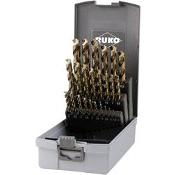RUKO 228215RO HSSE-Co 5 sada spirálových vrtáku do kovu, 25dílná, DIN 338, kuželový záhlubník 3 břitý, 1 sada