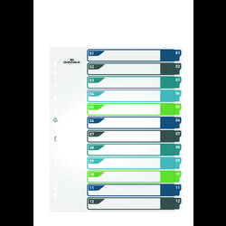 Durable 679627 rejstřík DIN A4+ 1-12 polypropylen vícebarevná 12 karet 679627