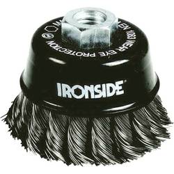 IRONSIDE Ocelový hrncový kartáč Ø 80 mm, pro úhlovou brusku, copánkový drát, se závitovým připojením M14, tloušťka drátu 0,50 mm 243006 1 ks