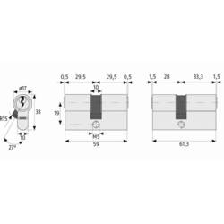 ABUS 02563 dvojitá profilová cylindrická vložka 30 / 30mm