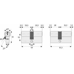 ABUS 04987 dvojitá profilová cylindrická vložka 35 / 35mm