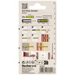 Fischer 567863 SX Plus Green rozpěrná hmoždinka 40 mm 8 mm 20 ks