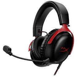 HyperX Cloud III BLK/RED GAM Headset uzavřená (Over Ear) kabelová stereo černá/červená Gaming