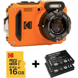 Kodak digitální fotoaparát 15 Megapixel Zoom (optický): 4 x oranžová akumulátor, blesk, paměťová karta stabilizace obrazu, Wi-Fi, vodotěsný, voděodolný, odolný