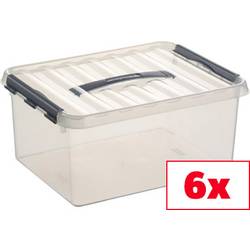 Helit úložný box Sunware Q-line transparentní 15 l (š x v x h) 30 x 18 x 40 mm 6 ks
